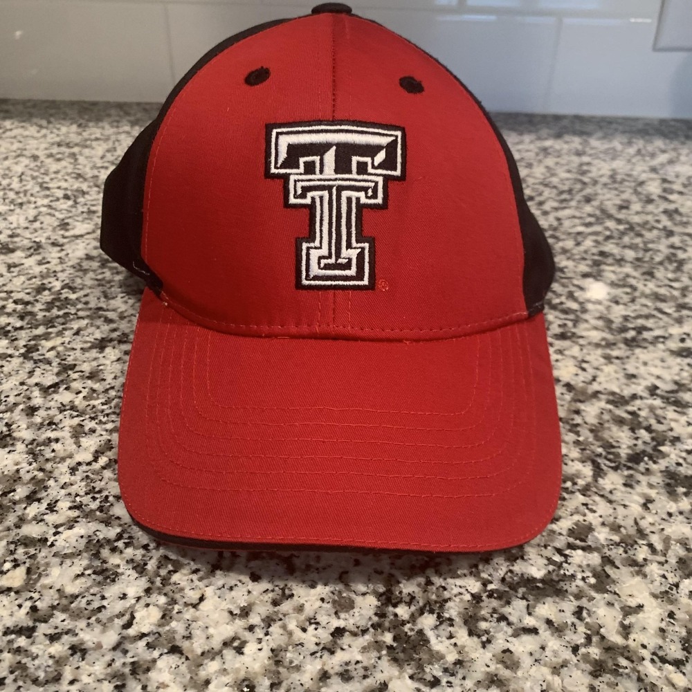 Texas Tech Red Raiders Hat Cap Strap Back Mens Red Black NCAA College Football
